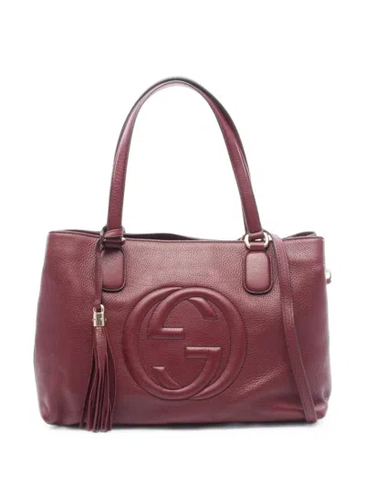 Pre-owned Gucci 2010s Soho Interlocking G Tote Bag In Red