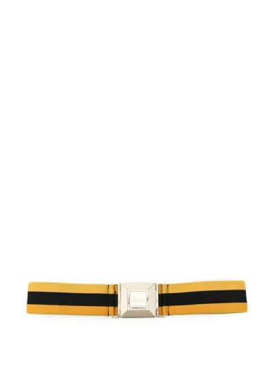 Pre-owned Gucci 2010s Striped Belt In Yellow
