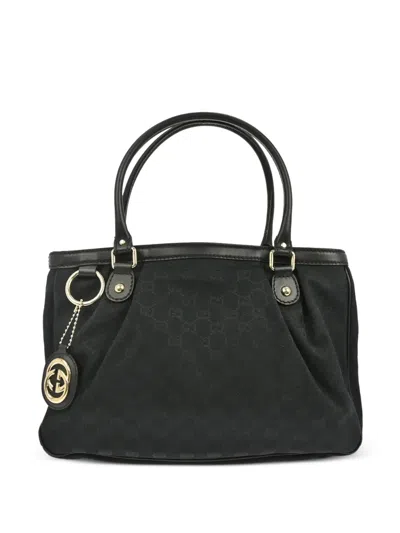 Pre-owned Gucci 2010s Sukey Gg Tote Bag In Black