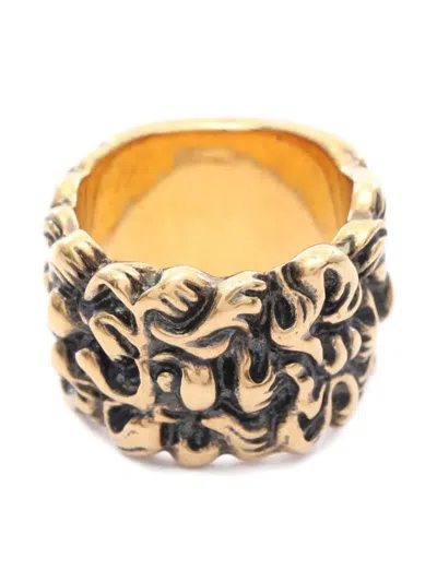 Pre-owned Gucci 2010s Textured Ring In Gold