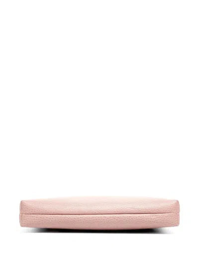 Pre-owned Gucci 2010s Textured-leather Clutch Bag In Pink