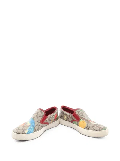 Pre-owned Gucci 2010s Tian Gg Supreme Sneakers In Neutrals
