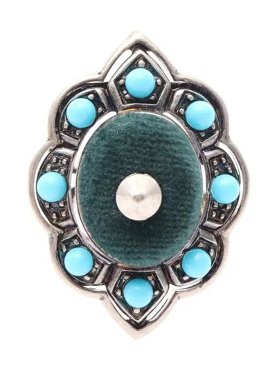 Pre-owned Gucci 2010s Turquoise Ring In Silver