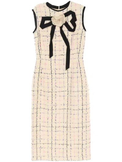 Pre-owned Gucci 2010s Tweed Dress In Neutrals