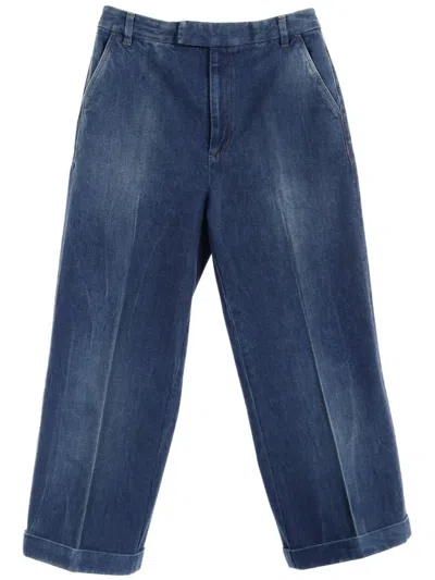 Pre-owned Gucci 2010s Wide-leg Jeans In Blue