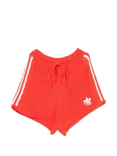 Pre-owned Gucci 2010s X Adidas Knit Shorts In Orange