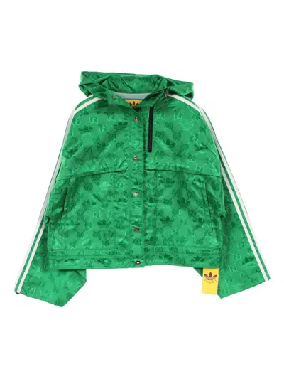 Pre-owned Gucci 2010s X Adidas Monogram-jacquard Cotton-blend Jacket