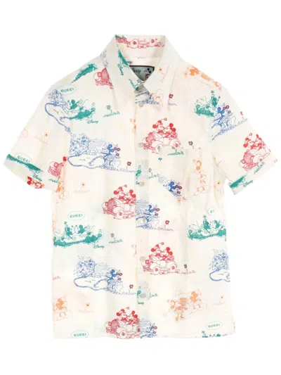 Pre-owned Gucci 2010s X Disney Cotton Shirt In 白色