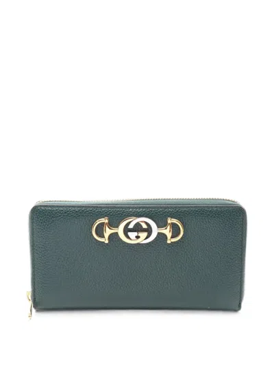 Pre-owned Gucci 2010s Zumi Wallet In Green