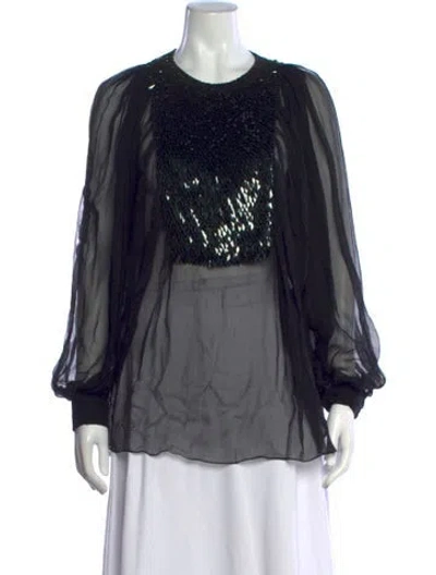 Pre-owned Gucci 2012 Crew Neck Blouse In Black