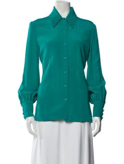 Pre-owned Gucci 2012 Silk Blouse In Green