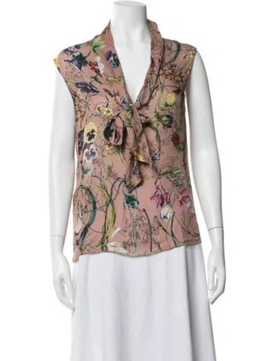Pre-owned Gucci 2012 Silk Blouse In Neutrals