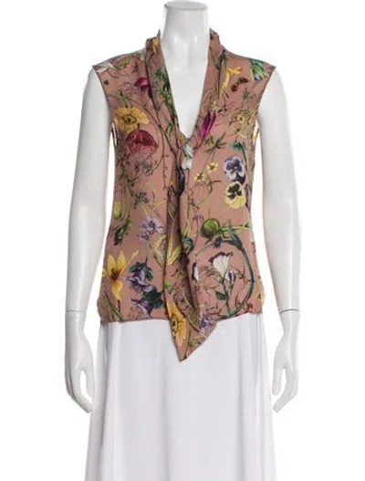Pre-owned Gucci 2012 Silk Blouse In Pink