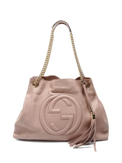 Pre-owned Gucci 2012-2016 Soho Interlocking G Shoulder Bag In Pink