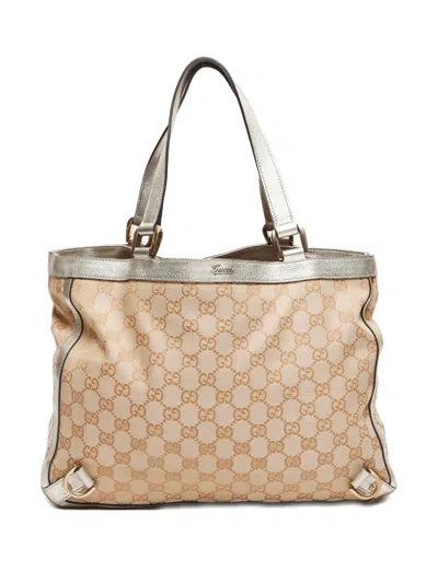 Pre-owned Gucci 2013-2024 Abbey Tote Bag In Neutrals