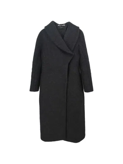 Pre-owned Gucci 2013 Bouclé Shawl-lapel Coat In Black