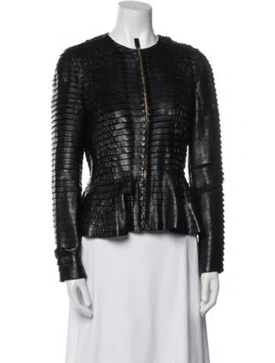 Pre-owned Gucci 2013 Leather Evening Jacket In Black