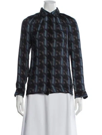 Pre-owned Gucci 2013 Silk Blouse In Blue