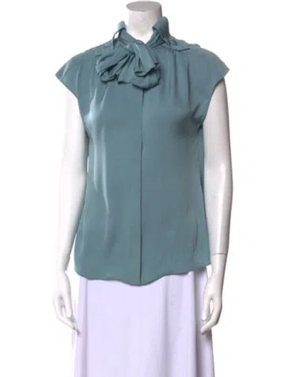 Pre-owned Gucci 2013 Silk Blouse In Blue