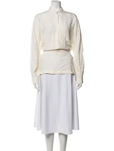 Pre-owned Gucci 2013 Silk Blouse In Neutrals