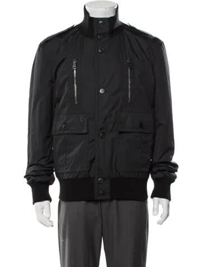 Pre-owned Gucci 2013 Web Accent Bomber Jacket W/ Tags In Grey