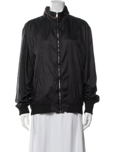 Pre-owned Gucci 2014 Patterned Bomber Jacket In Black