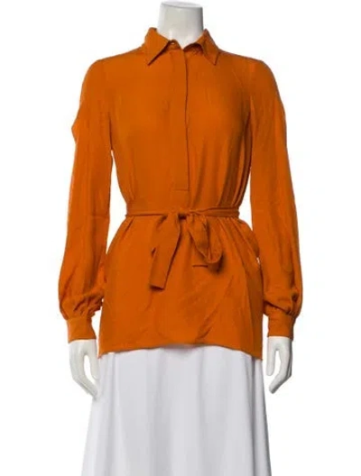 Pre-owned Gucci 2014 Silk Blouse In Orange