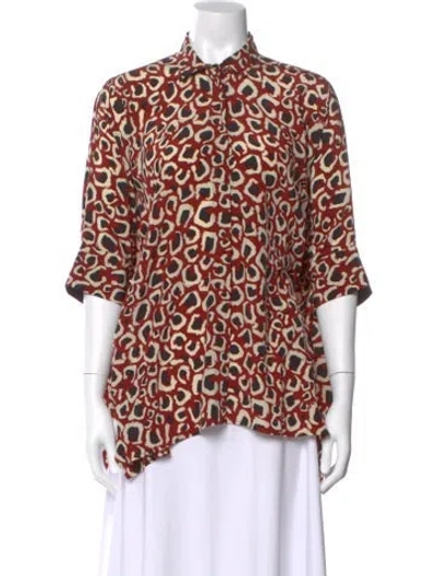 Pre-owned Gucci 2014 Silk Blouse In Orange