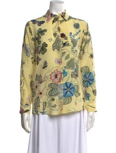 Pre-owned Gucci 2014 Silk Blouse In Yellow