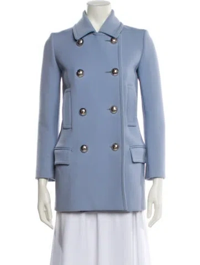 Pre-owned Gucci 2014 Wool Peacoat In Blue
