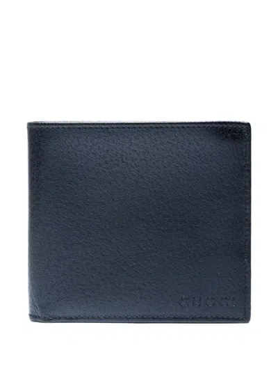 Pre-owned Gucci 2015-2020 Leather Bif-old Wallet In Black