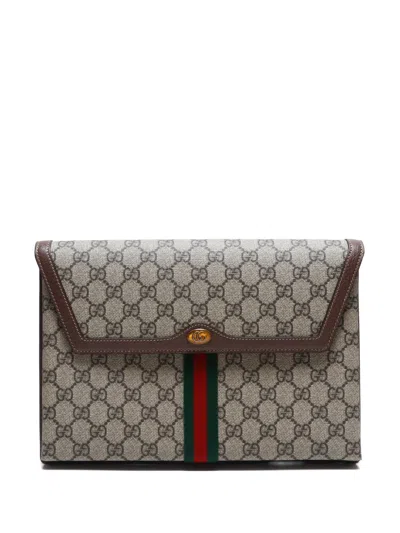 Pre-owned Gucci 2015-2024 Gg Supreme Clutch Bag