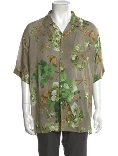 Pre-owned Gucci 2015 Floral Print Shirt In Green
