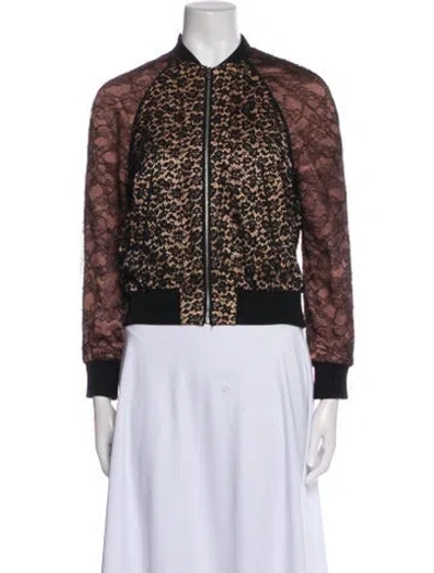 Pre-owned Gucci 2015 Lace Bomber Jacket In Black