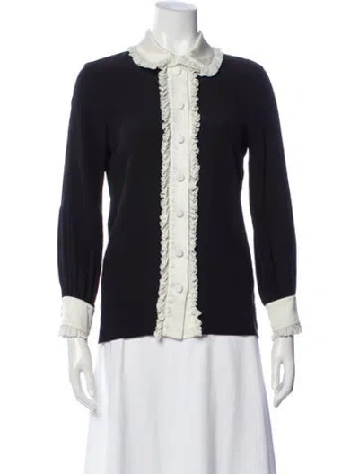 Pre-owned Gucci 2015 Silk Blouse In Blue
