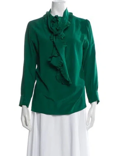 Pre-owned Gucci 2015 Silk Blouse In Green