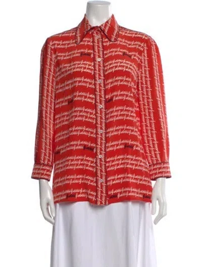 Pre-owned Gucci 2015 Silk Blouse In Red