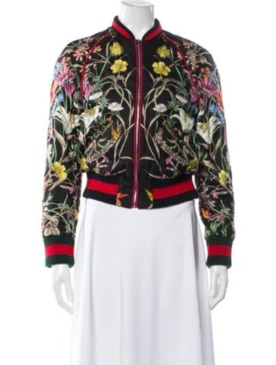 Pre-owned Gucci 2015 Silk Bomber Jacket In Multi
