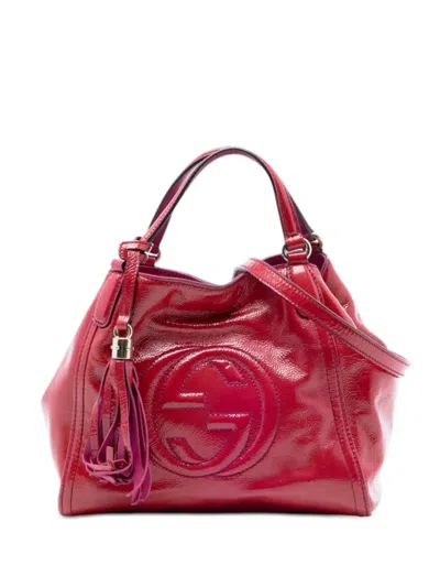Pre-owned Gucci 2015-2025 Small Patent Soho Satchel In Red