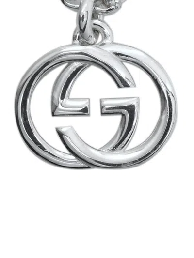 Pre-owned Gucci 2015-2025 Sterling Silver Interlocking G Pendant Bracelet