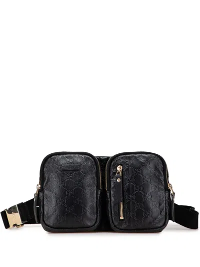 Pre-owned Gucci 2016-2020 Ssima Belt Bag In Black