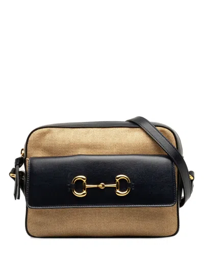 Pre-owned Gucci 2016-2023 Horsebit 1955 Flap Pocket Camera Crossbody Bag In Brown