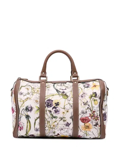 Pre-owned Gucci 2016-2024 Flora Canvas Joy Boston Bag Satchel