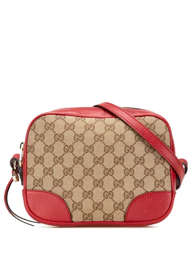 Pre-owned Gucci 2016-2024 Gg Canvas Bree Crossbody Bag In Brown