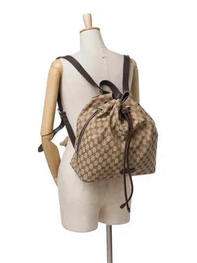Pre-owned Gucci 2016-2024 Gg Canvas Drawstring Backpack