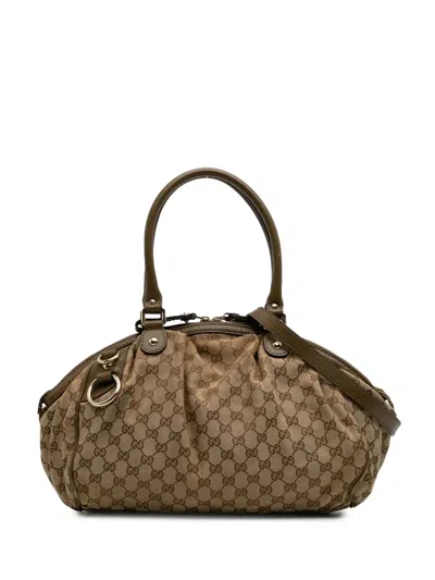 Pre-owned Gucci 2016-2024 Gg Canvas Sukey Satchel