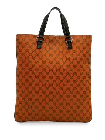 Pre-owned Gucci 2016-2024 Gg Canvas Tote Bag In Black