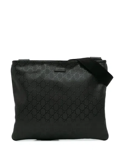 Pre-owned Gucci 2016-2024 Gg Imprime Crossbody Bag In Black
