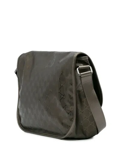 Pre-owned Gucci 2016-2024 Gg Imprime Crossbody Bag In Silver