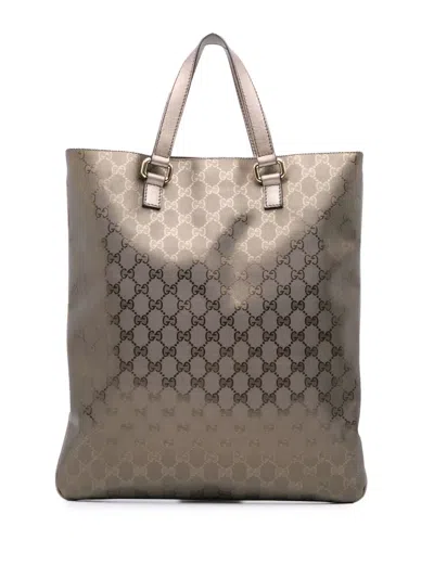 Pre-owned Gucci 2016-2024 Gg Imprime Tote Bag In Brown
